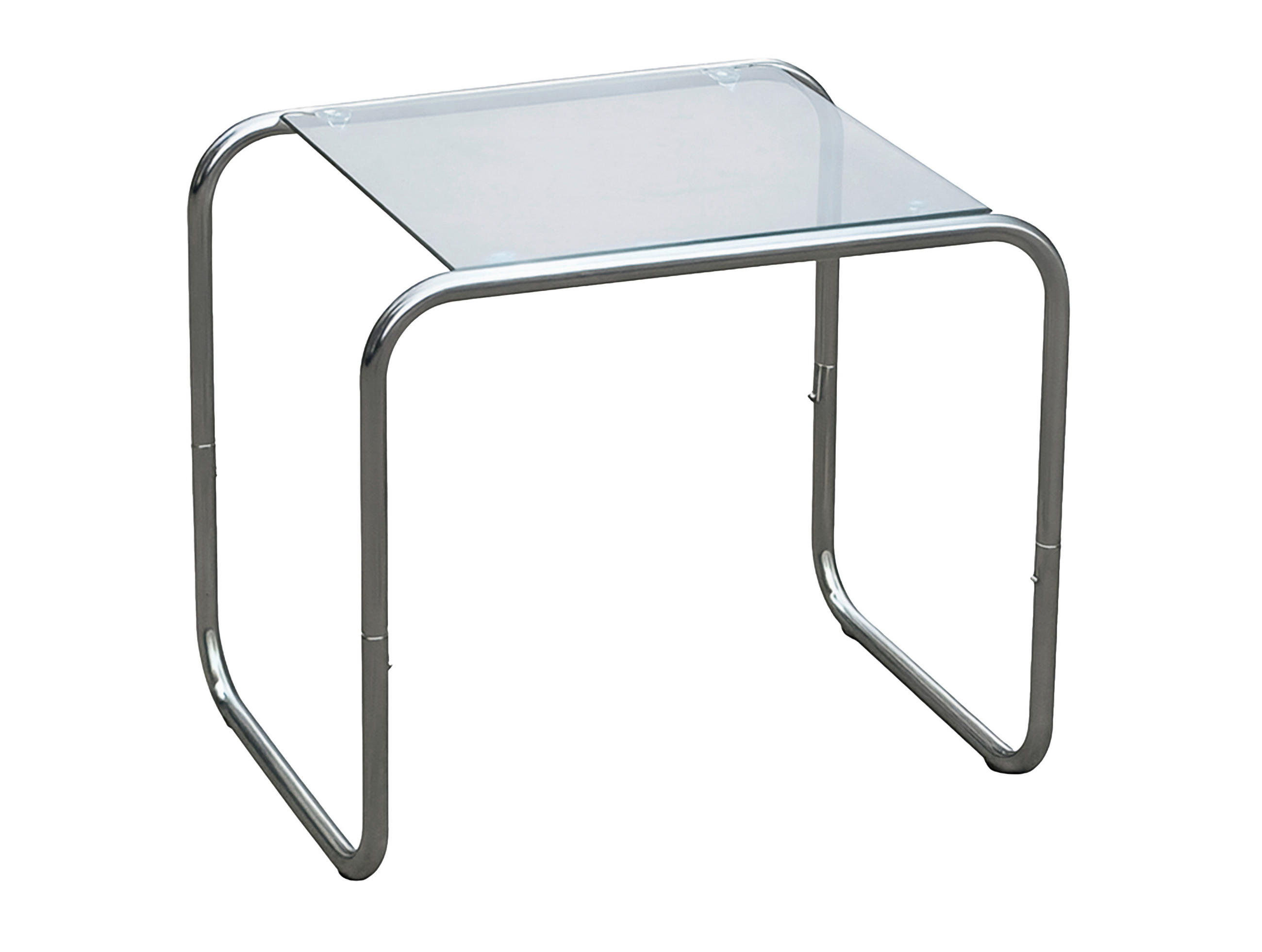 BEISTELLTISCH 50/40/45 cm Ventana Chromfarben quadratisch  - Chromfarben, Basics, Glas/Metall (50/40/45cm) - Leitmotiv
