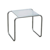BEISTELLTISCH 50/40/45 cm Ventana Chromfarben quadratisch  - Chromfarben, Basics, Glas/Metall (50/40/45cm) - Leitmotiv