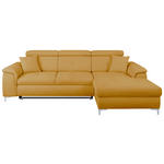 ECKSOFA Senfgelb Flachgewebe  - Chromfarben/Senfgelb, KONVENTIONELL, Textil/Metall (268/175cm) - Carryhome