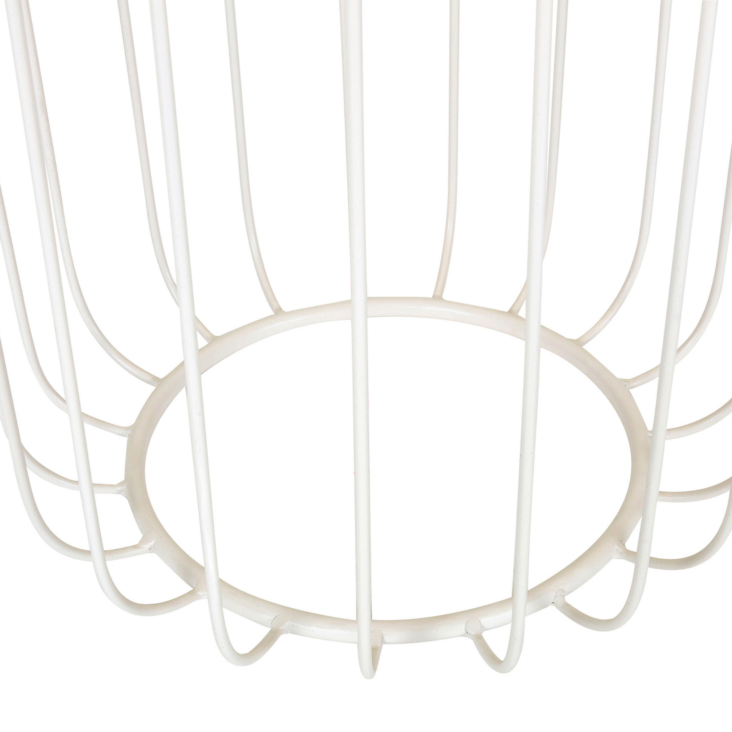 Thumbnail - Landscape Beistelltisch, Weiß, Eiche, Holz, Metall, Eiche, massiv, rund, Rundrohr, Gittergestell, 45x45x45 cm, Wohnzimme...