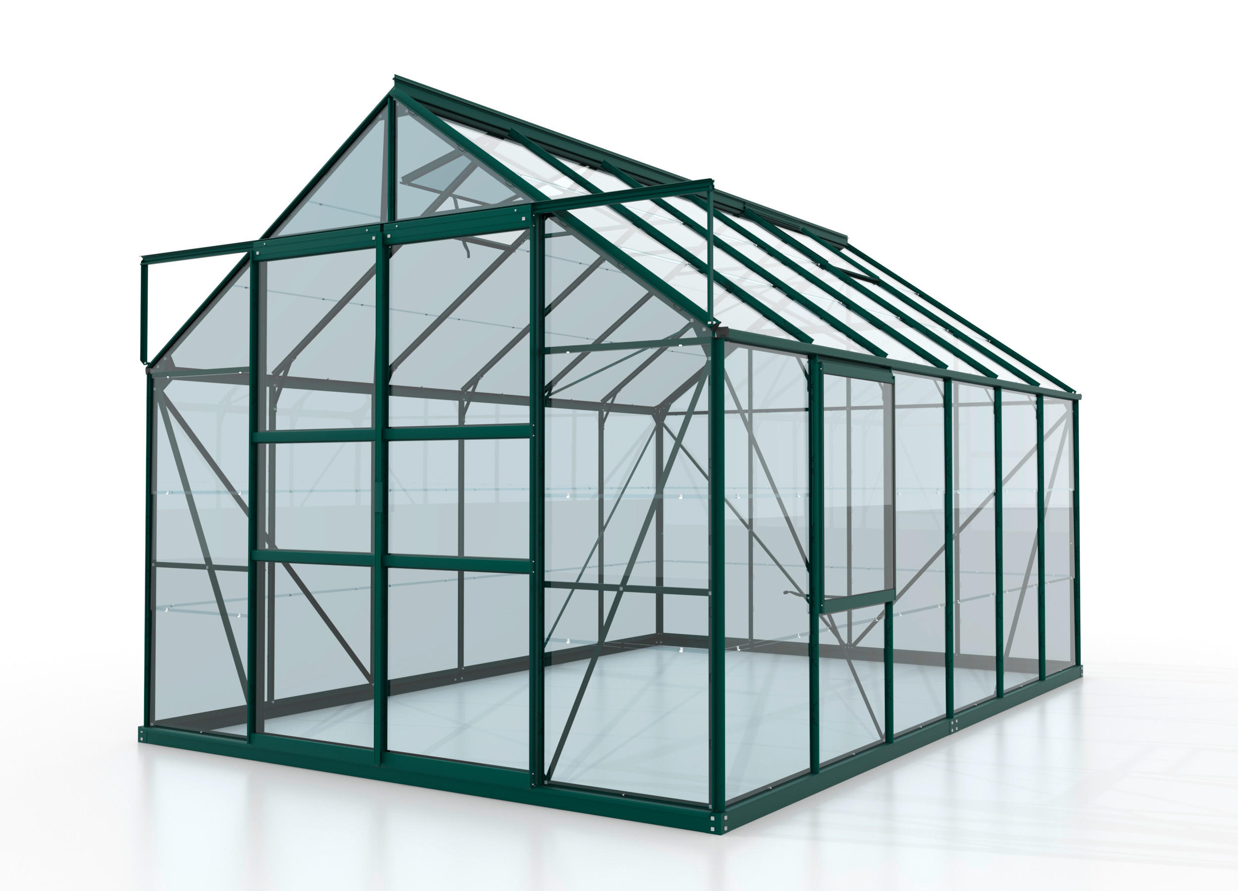 GEWÄCHSHAUSBAUSATZ - Grün, Basics, Glas/Metall (257/231,8/383cm)