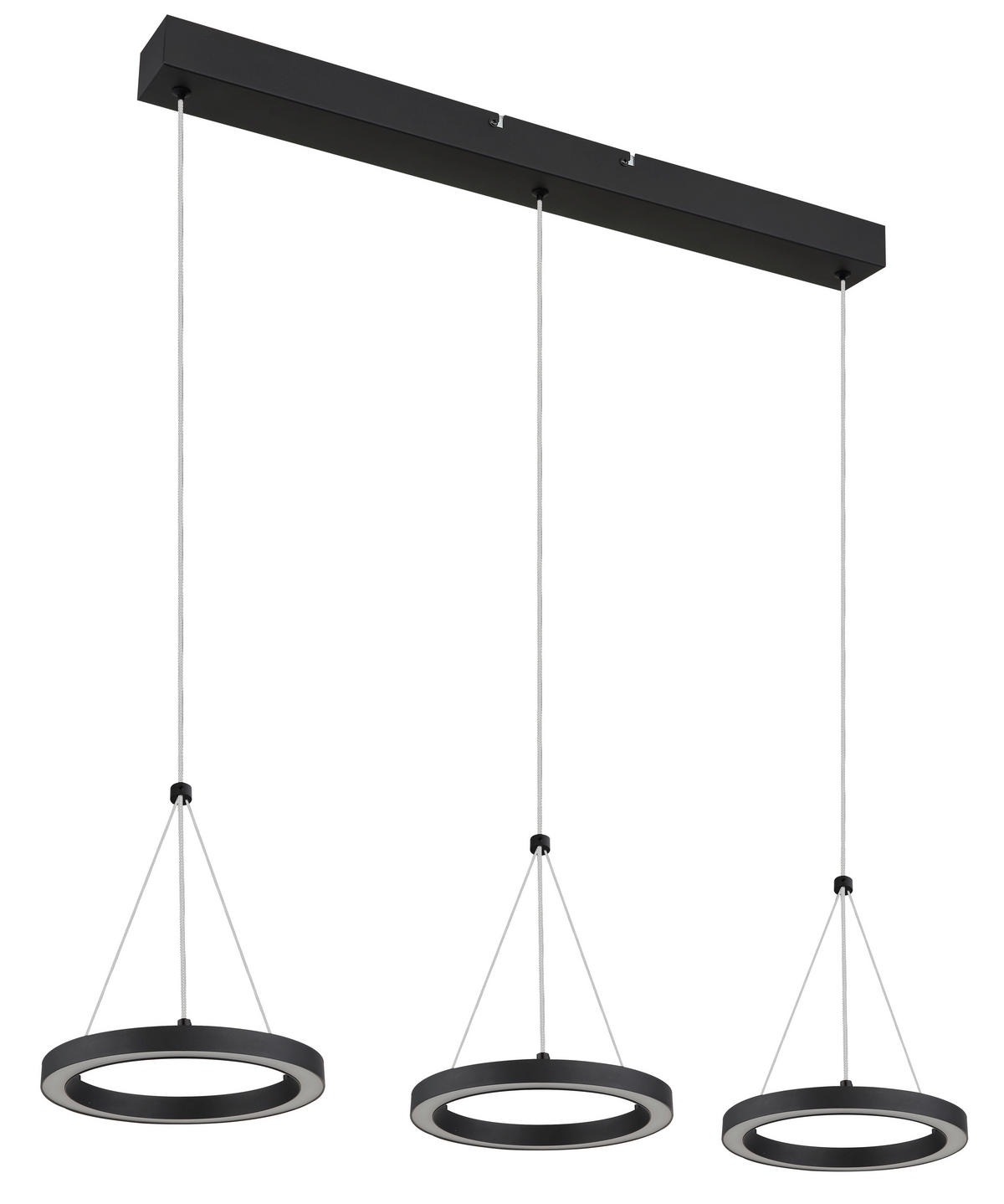 LED-HÄNGELEUCHTE 82/20/120 cm    - Weiss/Schwarz, Design, Kunststoff/Metall (82/20/120cm) - Globo