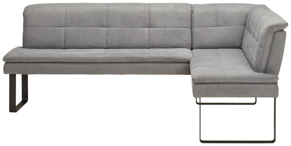 ECKBANK 233/174 cm Flachgewebe Grau Metall   - Schwarz/Grau, Design, Textil/Metall (233/174cm) - Novel