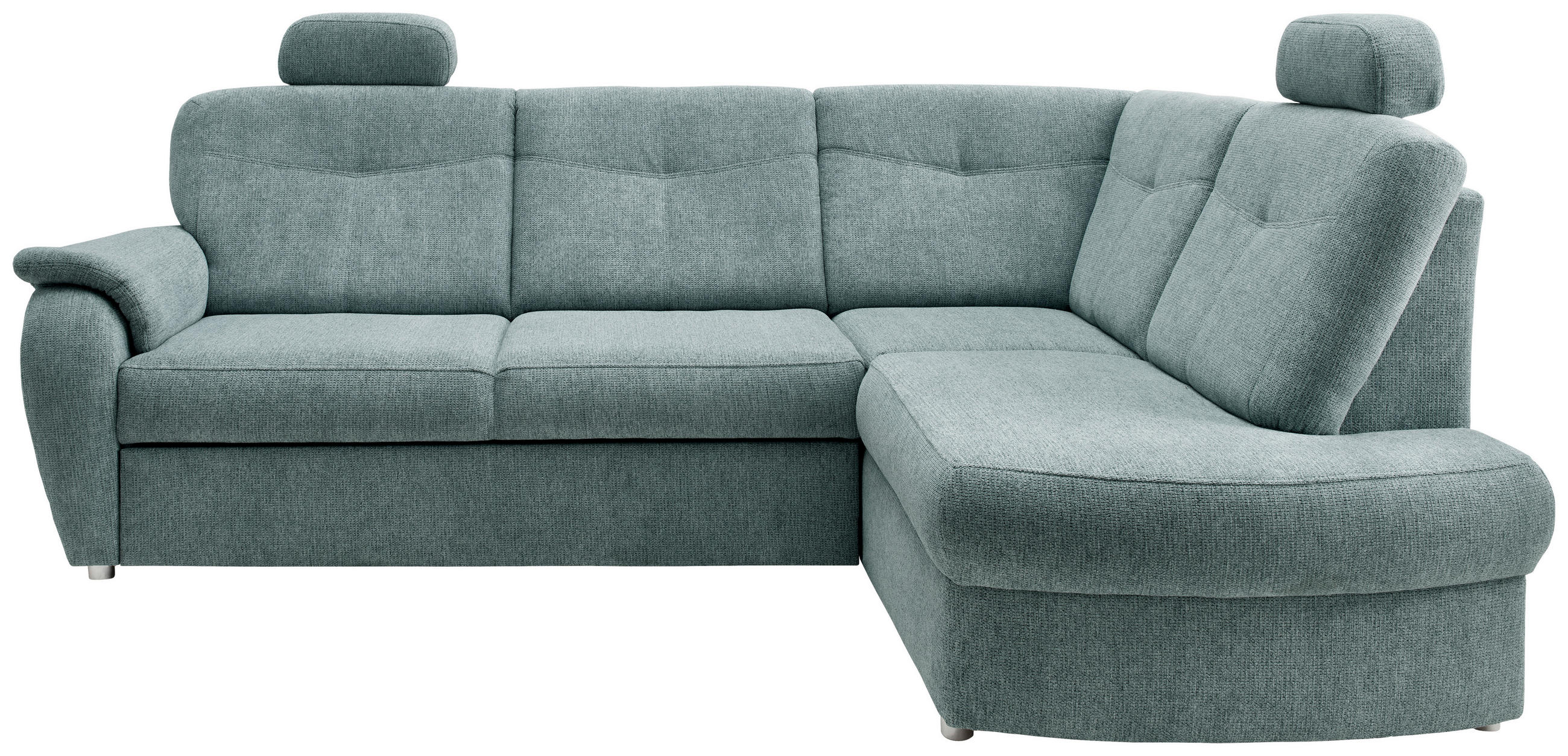 ECKSCHLAFSOFA in Chenille Mintgrün  - Chromfarben/Mintgrün, Modern, Kunststoff/Textil (264/180cm) - Livetastic