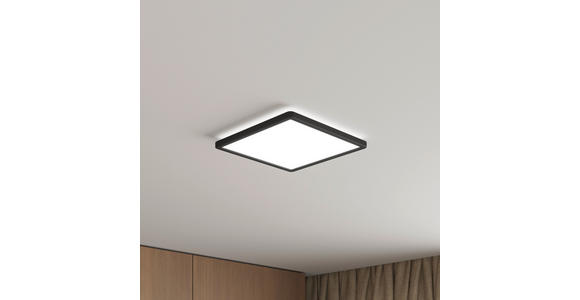 LED-DECKENLEUCHTE 29,3/29,3/2,8 cm   - Schwarz, Basics, Kunststoff (29,3/29,3/2,8cm) - Novel