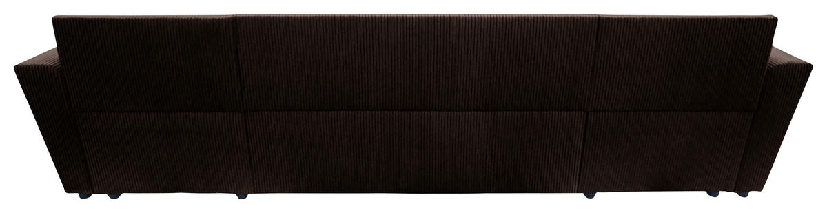 WOHNLANDSCHAFT TERMOLI Braun Cord  - Schwarz/Braun, Design, Kunststoff/Textil (155/296/155cm) - MID.YOU