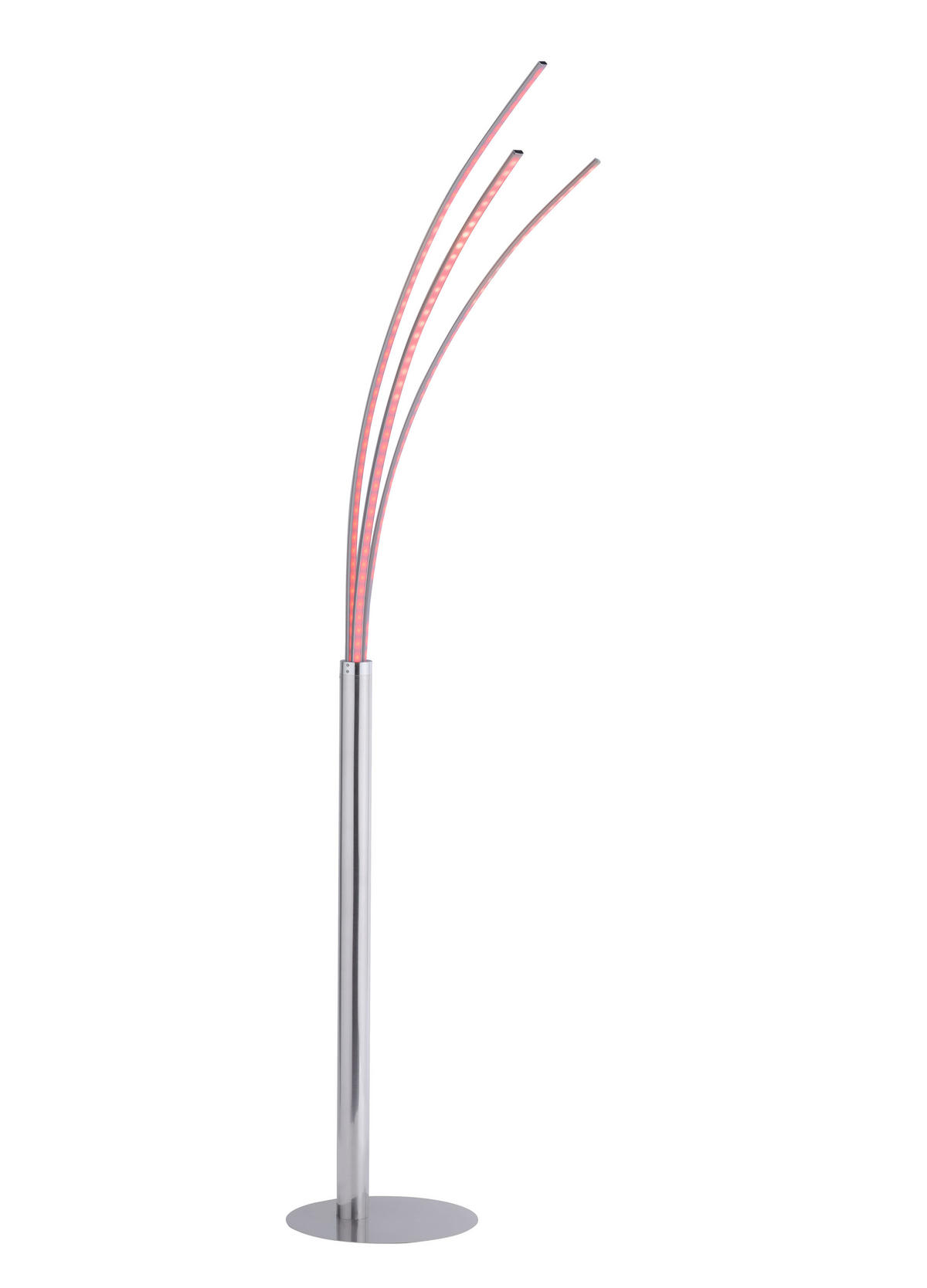 LED-STEHLEUCHTE 30/54/180 cm    - Silberfarben, Design, Kunststoff/Metall (30/54/180cm) - P & B