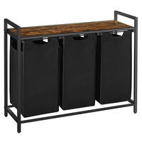 WÄSCHEKORB - Schwarz/Braun, Trend, Holzwerkstoff/Textil (92.5/72/33cm) - MID.YOU