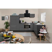 ECKKÜCHE 290/200 cm  in Grau, Eichefarben  - Edelstahlfarben/Eichefarben, Basics, Holzwerkstoff/Metall (290/200cm) - Respekta