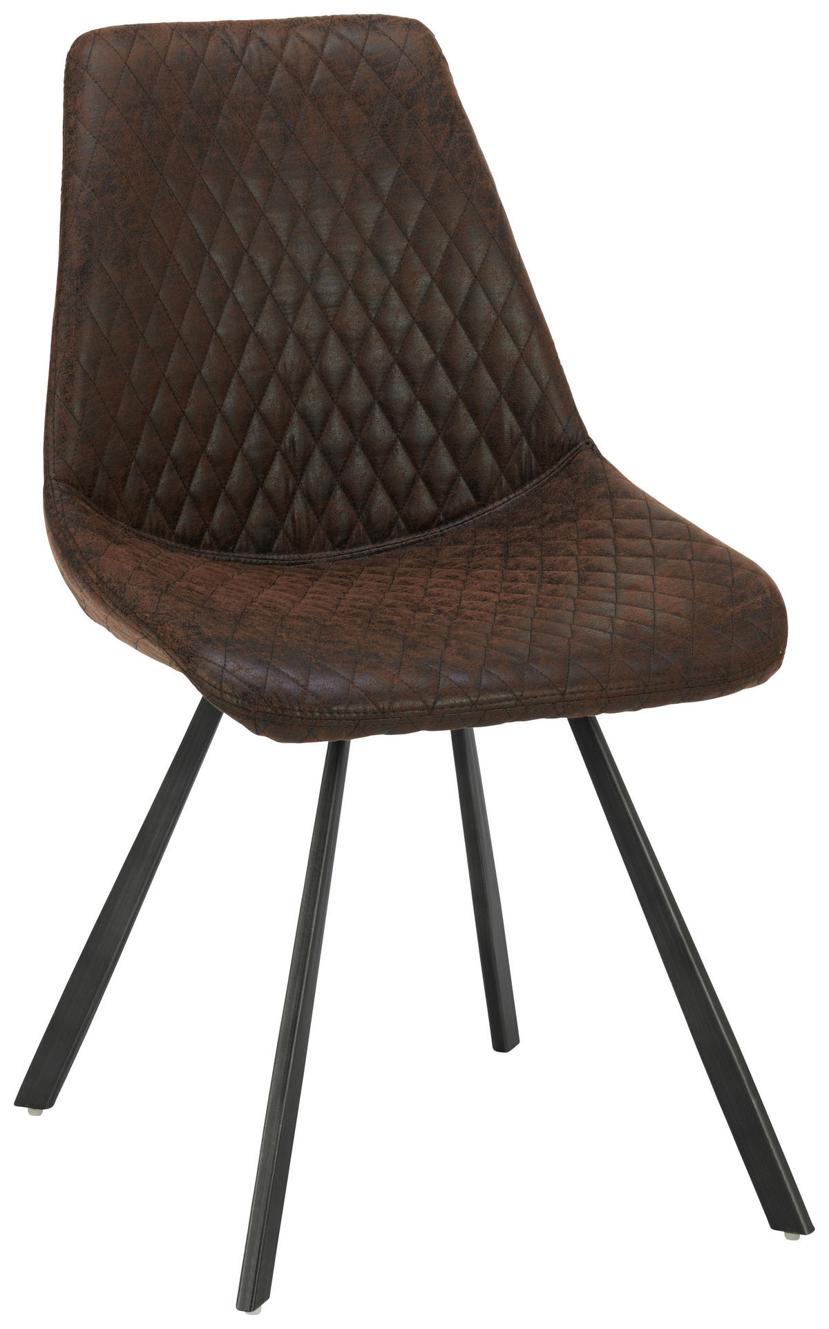 STUHL Eisen Mikrofaser  - Braun/Grau, Trend, Textil/Metall (46/86/61cm) - Ambia Home