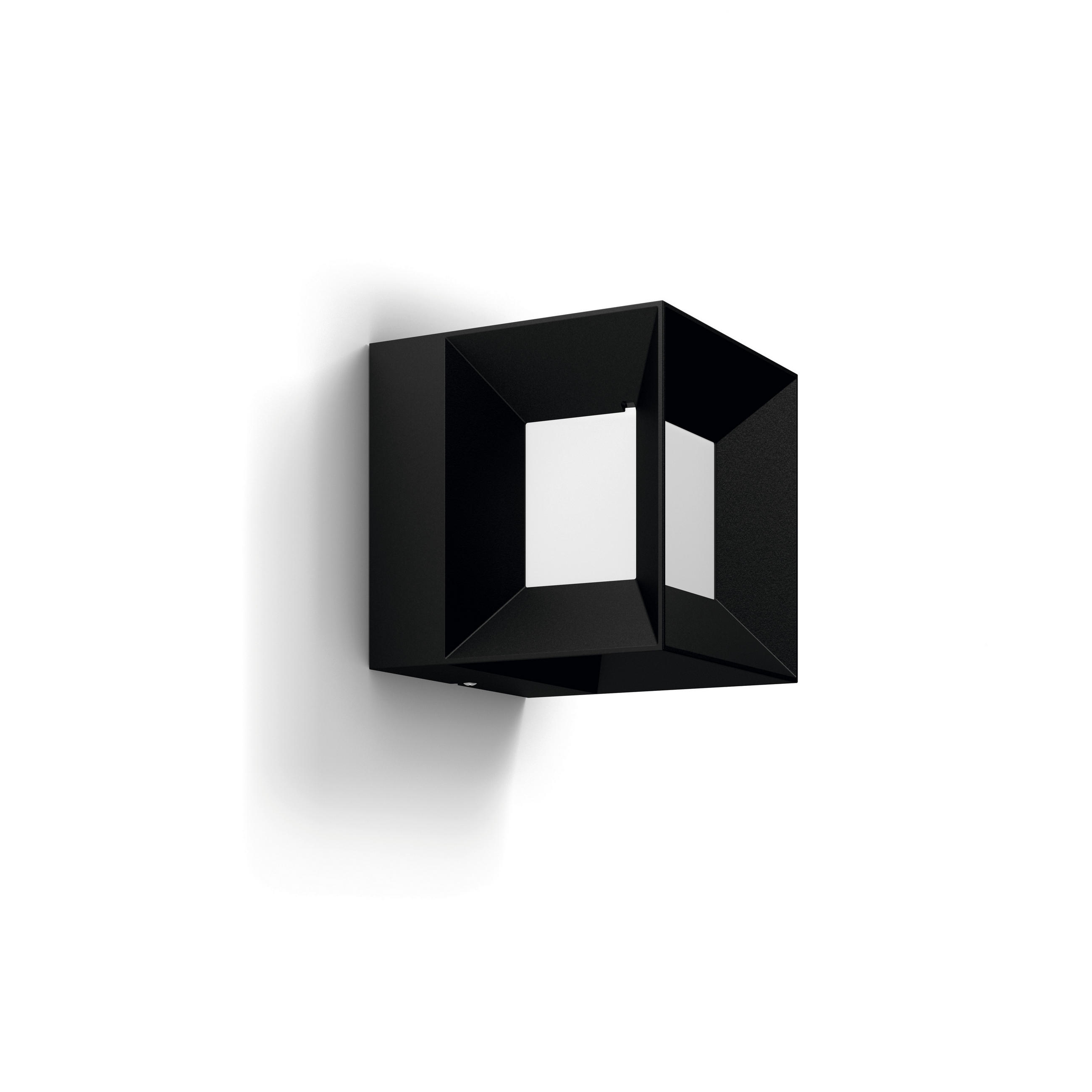 AUßENWANDLEUCHTE 13/13/13 cm   - Schwarz, Design, Kunststoff/Metall (13/13/13cm) - Philips