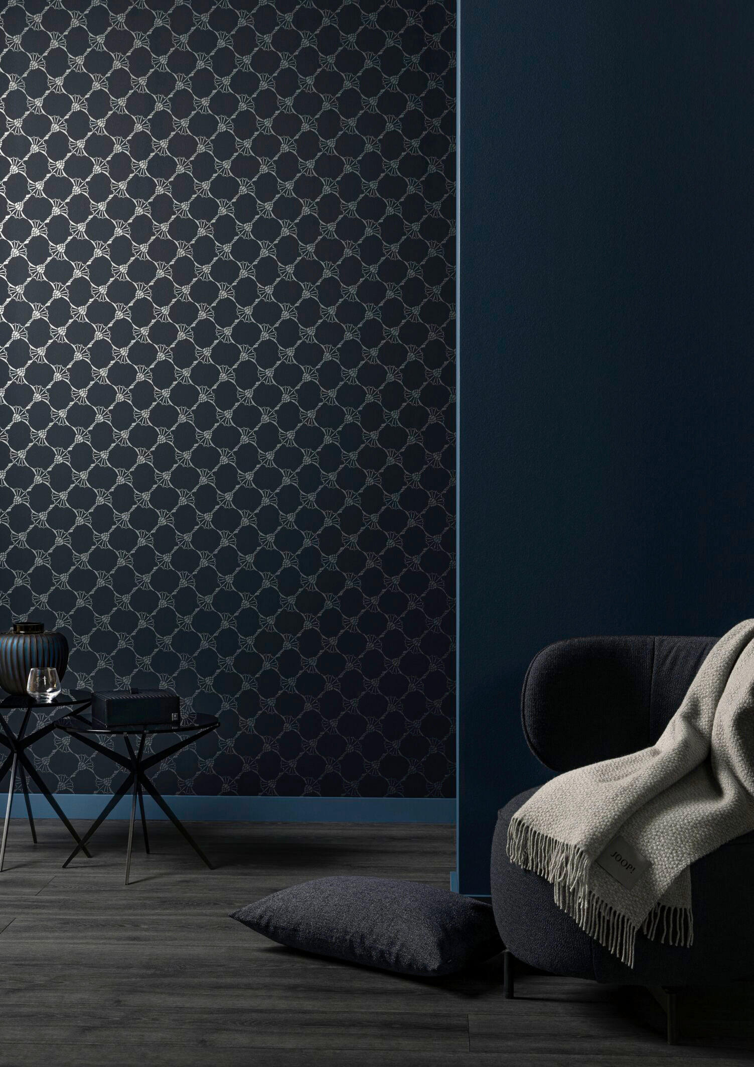 VLIESTAPETE 10.05 m J! CORNFLOWER  - Dunkelgrau, Design, Textil (53/1005cm) - Joop!