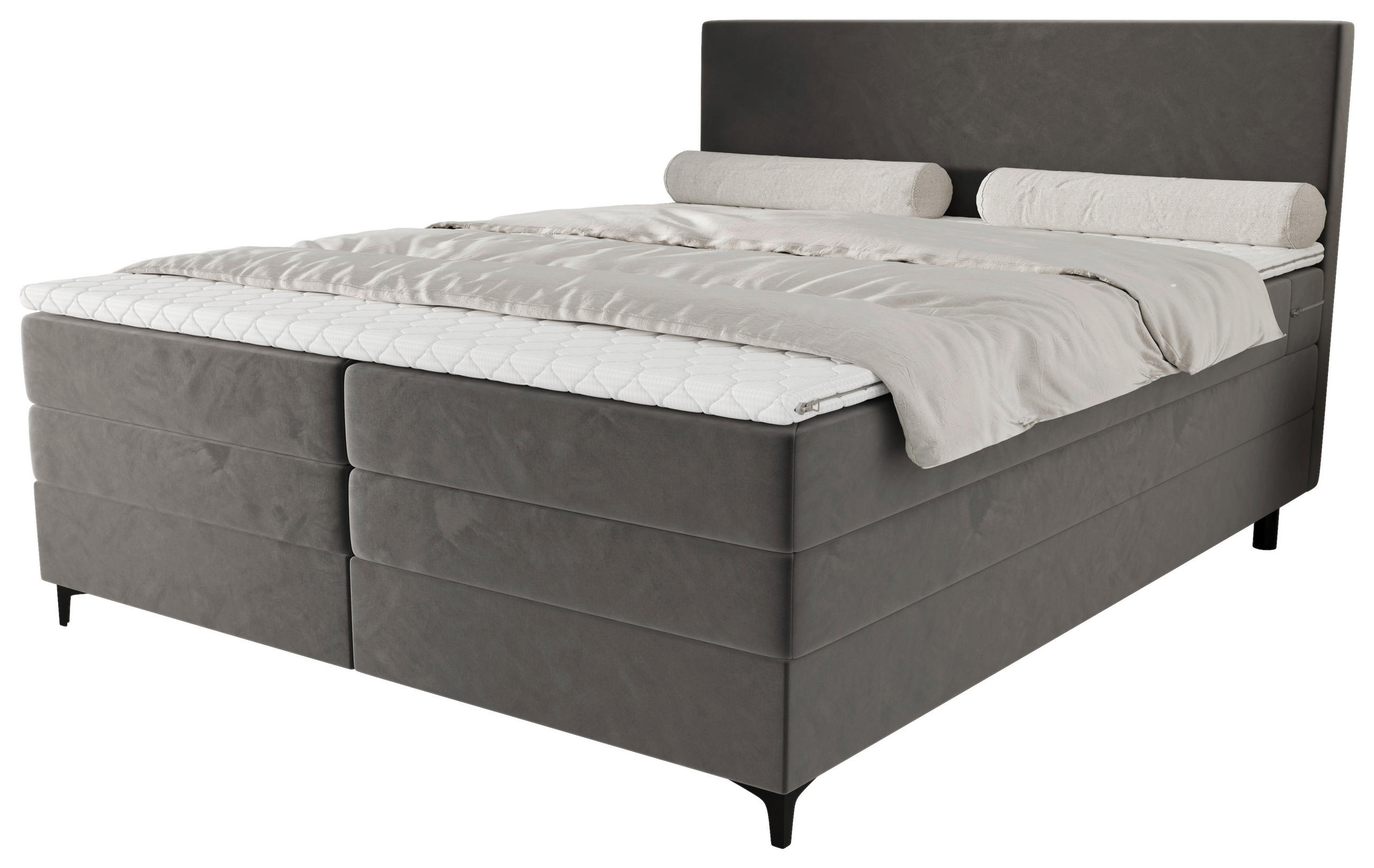Boxspringbett Taro Mit Topper 160x200 Cm Grau