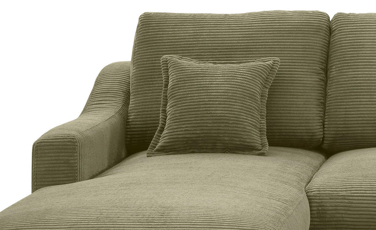 SALON PANORAMIQUE in Cord Olivgrün  - vert olive/bleu clair, Konventionell, textile/bois (150/301/200cm) - P & B