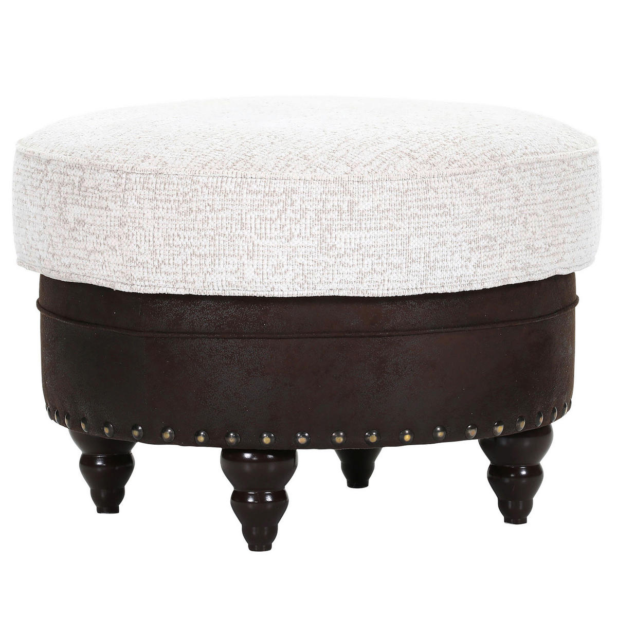 HOCKER Chenille, Mikrofaser Dunkelbraun, Beige  - Dunkelbraun/Beige, ROMANTIK / LANDHAUS, Holz/Textil (75/50/75cm) - Landscape
