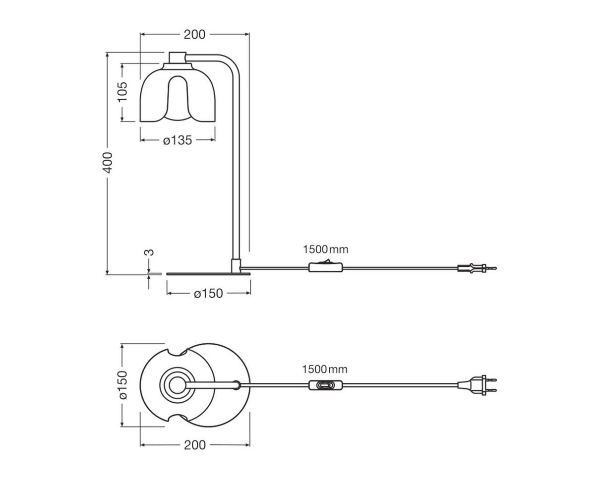 TISCHLEUCHTE 15/20/40 cm   - Grün, Basics, Glas/Metall (15/20/40cm) - Osram
