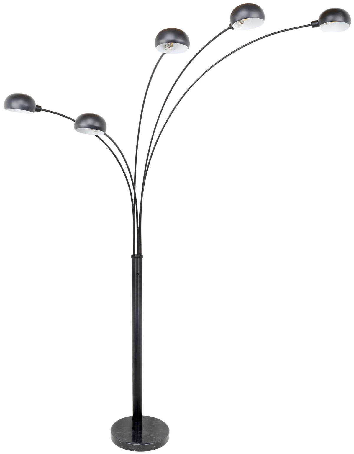 BOGENLEUCHTE 130/120/210 cm    - Schwarz, LIFESTYLE, Kunststoff/Stein (130/120/210cm) - Novel