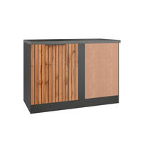 ECKUNTERSCHRANK 120/86/60 cm  - Schieferfarben/Eiche Wotan, Basics, Holzwerkstoff/Metall (120/86/60cm) - Held