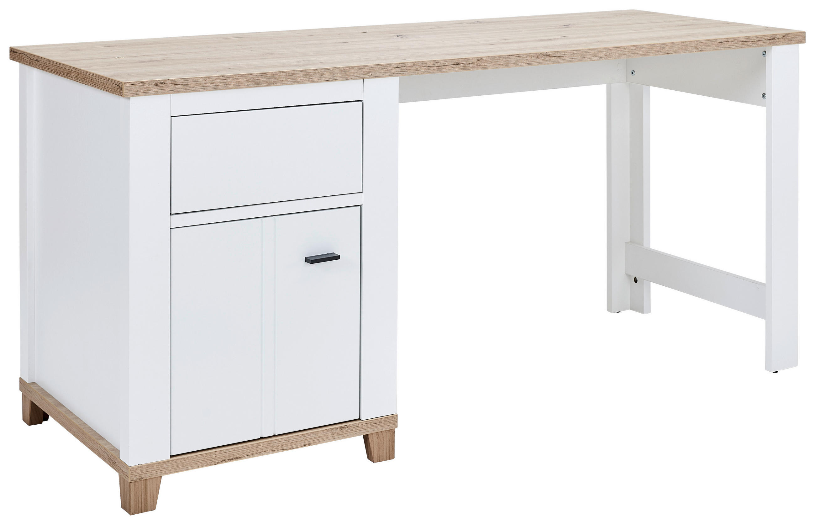 SCHREIBTISCH 160/65/80 cm  in Weiß, Eiche Artisan  - Graphitfarben/Weiß, KONVENTIONELL, Holzwerkstoff/Kunststoff (160/65/80cm) - Hom`in