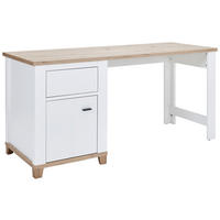 SCHREIBTISCH 160/65/80 cm  in Weiß, Eiche Artisan  - Graphitfarben/Weiß, KONVENTIONELL, Holzwerkstoff/Kunststoff (160/65/80cm) - Hom`in