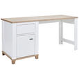 SCHREIBTISCH 160/65/80 cm  in Weiß, Eiche Artisan  - Graphitfarben/Weiß, KONVENTIONELL, Holzwerkstoff/Kunststoff (160/65/80cm) - Hom`in