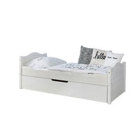 AUSZIEHBETT 90/200 cm,  in Weiß, Bettkasten, Rollrost für Zusatzbett, Rollrost für Hauptbett  - Naturfarben/Weiß, MODERN, Holz (90/200cm) - MID.YOU