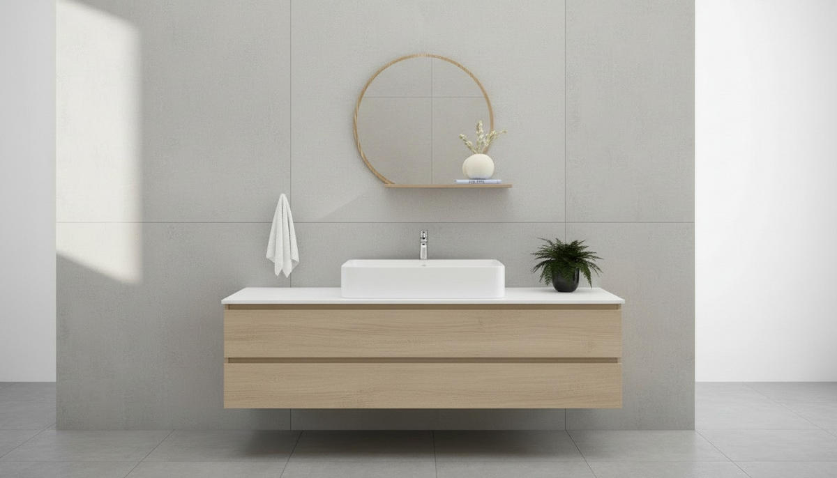 WANDSPIEGEL  - Eichefarben, Design, Glas/Holzwerkstoff (65/56/17cm) - Xora