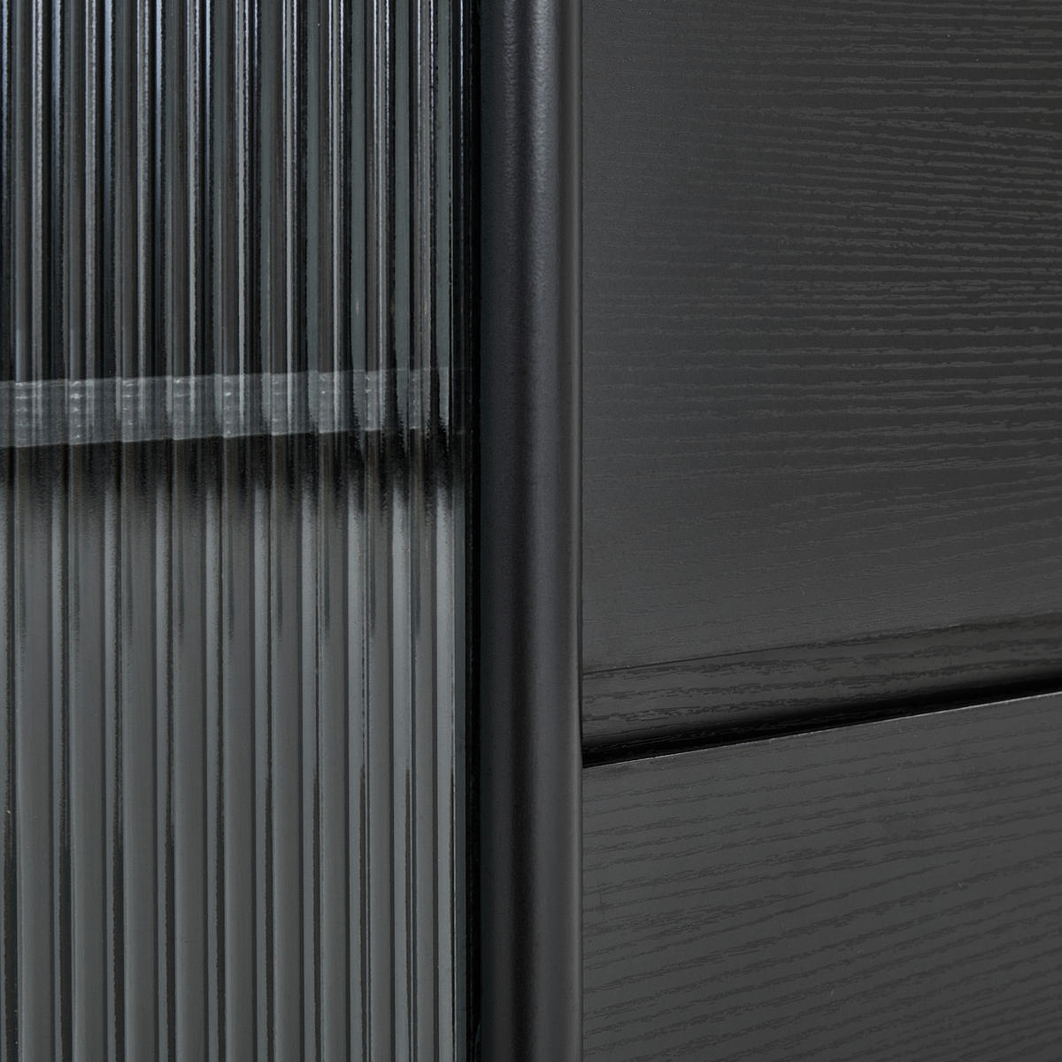 Highboard Nordic  in 100/120/40 cm  - Schwarz, Design, Glas/Holz (100/120/40cm) - MID.YOU