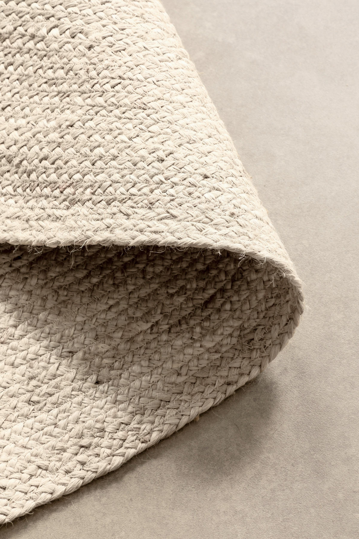 JUTETEPPICH 100 cm Jute Braided Weiß rund  - Weiß, Basics, Textil (100cm) - Hanse Home
