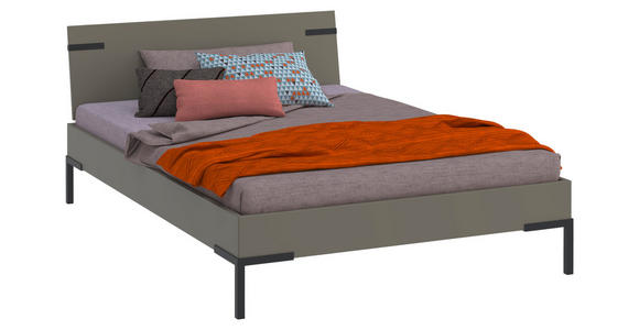 BETT Primolar 140/200 cm Grau, Grün  - Schwarz/Grau, Design, Metall (140/200cm) - Xora