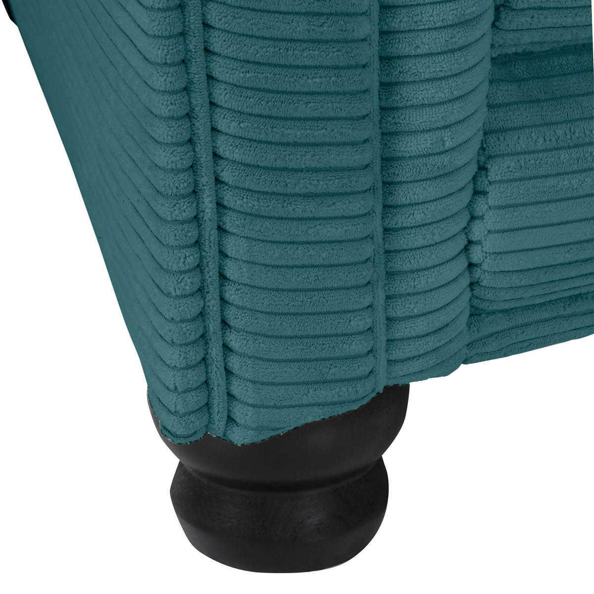 MEGASOFA Cord Türkis  - Türkis/Schwarz, ROMANTIK / LANDHAUS, Holz/Textil (276/81/140cm) - Landscape