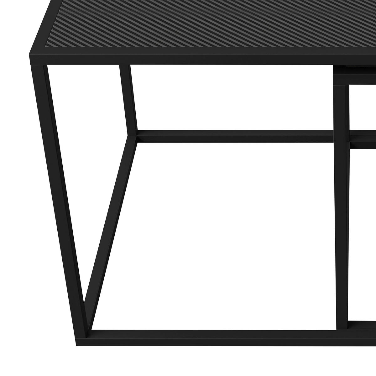 BEISTELLTISCHSET rechteckig Schwarz  - Schwarz, MODERN, Holzwerkstoff/Metall (45/48/45cm) - Minecraft