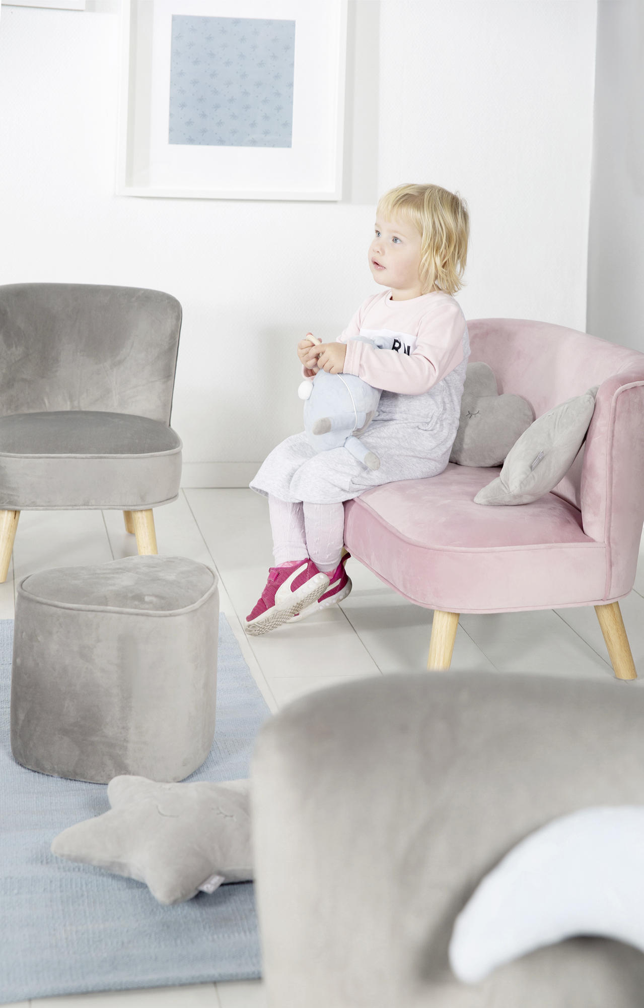 KINDERSOFA - Rosa, Basics, Textil (70/50/48cm) - Roba