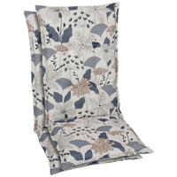 SESSELAUFLAGENSET in Beige, Blau Floral  - Blau/Beige, Basics, Textil (50/6/120cm)