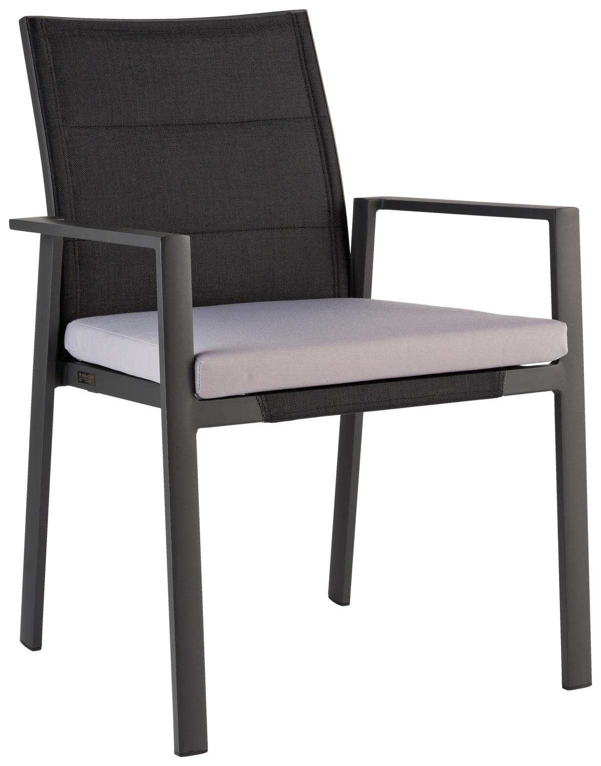 GARTENTISCHGRUPPE beschichtet Aluminium  - Anthrazit/Schwarz, Basics, Glas/Textil