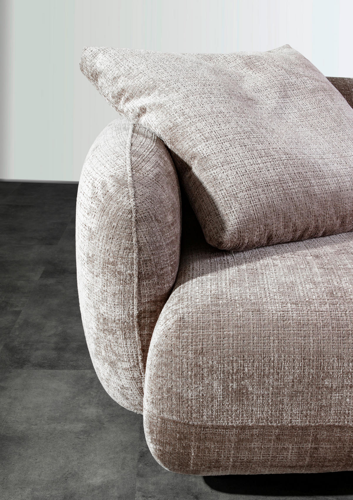 BIGSOFA Chenille Dunkelgrau  - Dunkelgrau/Schwarz, MODERN, Kunststoff/Textil (270/112/125cm) - Carryhome