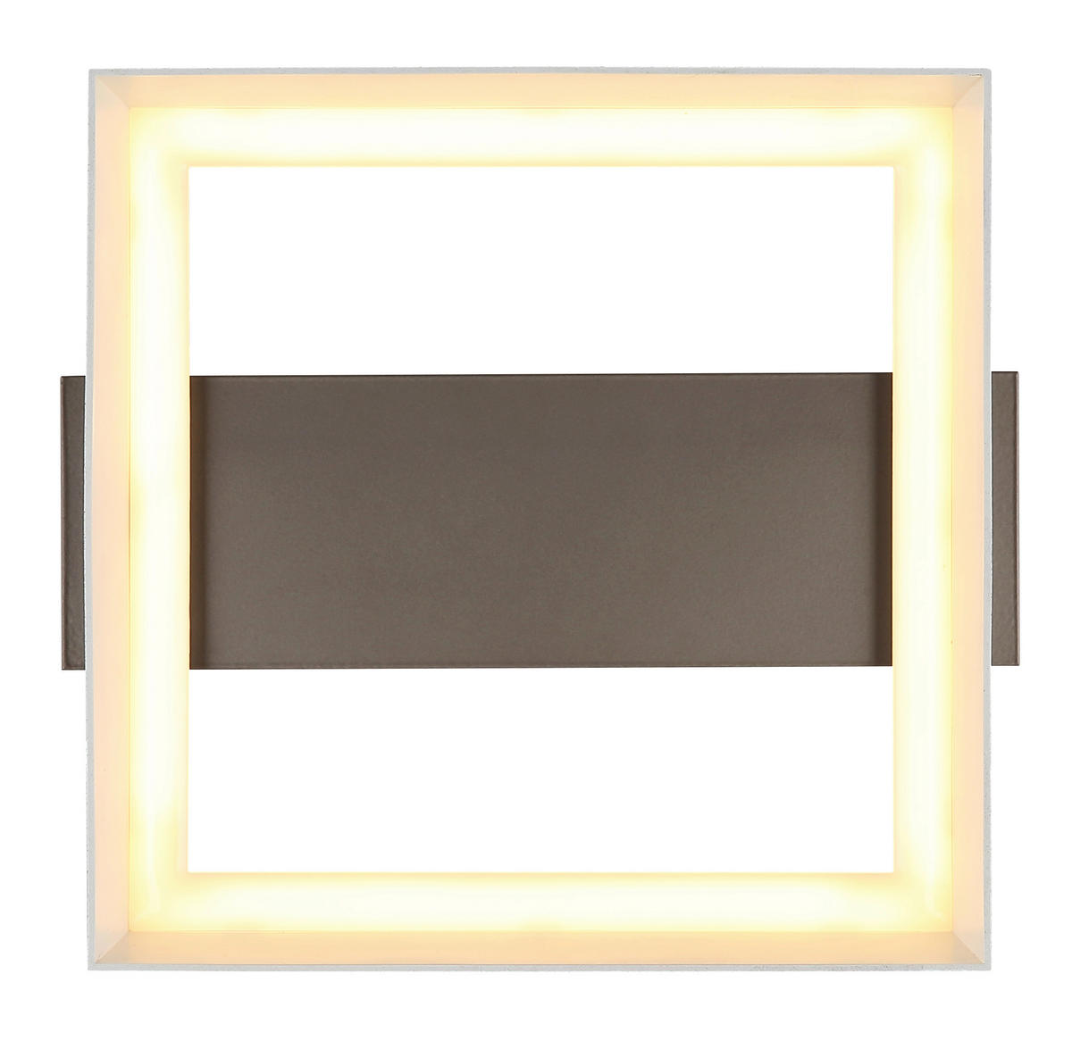 LED-DECKENLEUCHTE 26/24/7,5 cm   - Braun/Weiß, Design, Kunststoff/Metall (26/24/7,5cm) - Globo