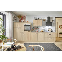 KÜCHENBLOCK PN 100 340 cm  in Eichefarben, Beigebraun  - Eichefarben/Beigebraun, Design, Holzwerkstoff/Metall (340cm) - Pino