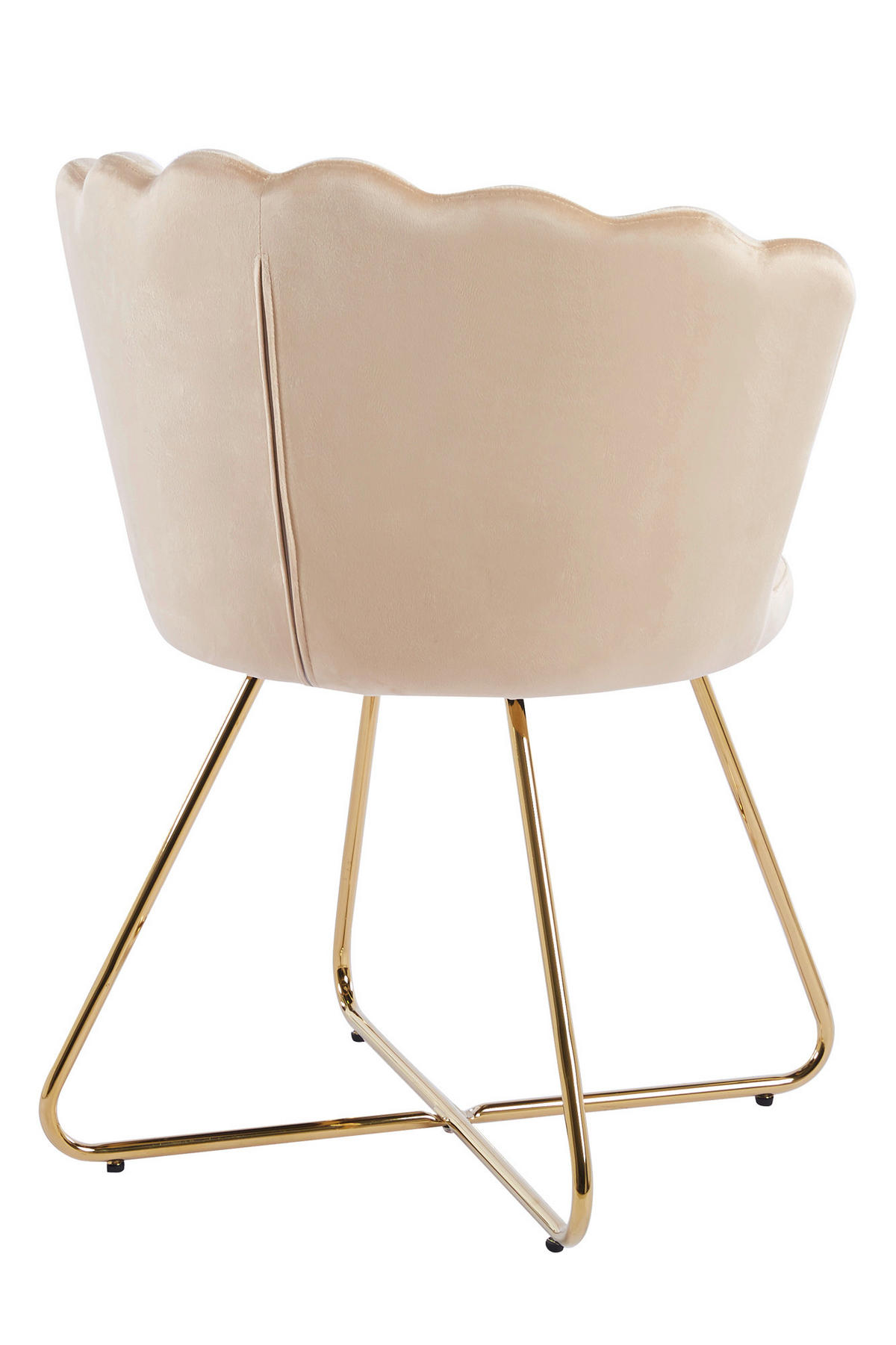 STUHL-SET 2 Stück  in Samt  - Beige/Goldfarben, MODERN, Textil/Metall (69,5/85/66cm) - Livetastic