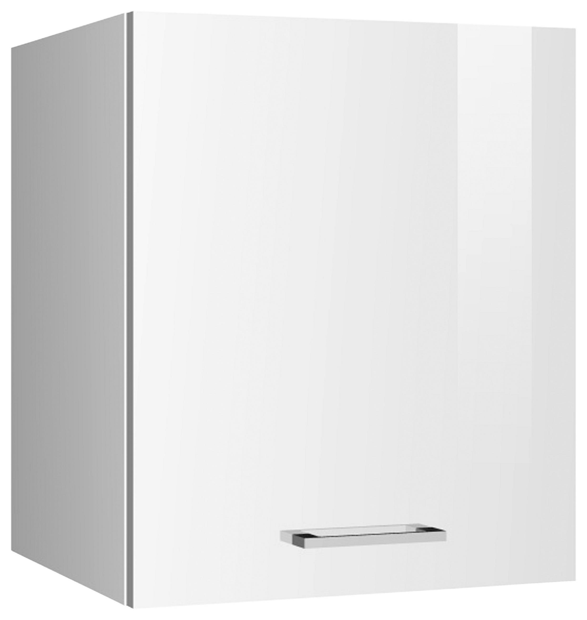 KÜCHENOBERSCHRANK 50/57/34 cm  in Weiß Hochglanz  - Weiß Hochglanz/Silberfarben, MODERN, Holzwerkstoff/Metall (50/57/34cm) - Held