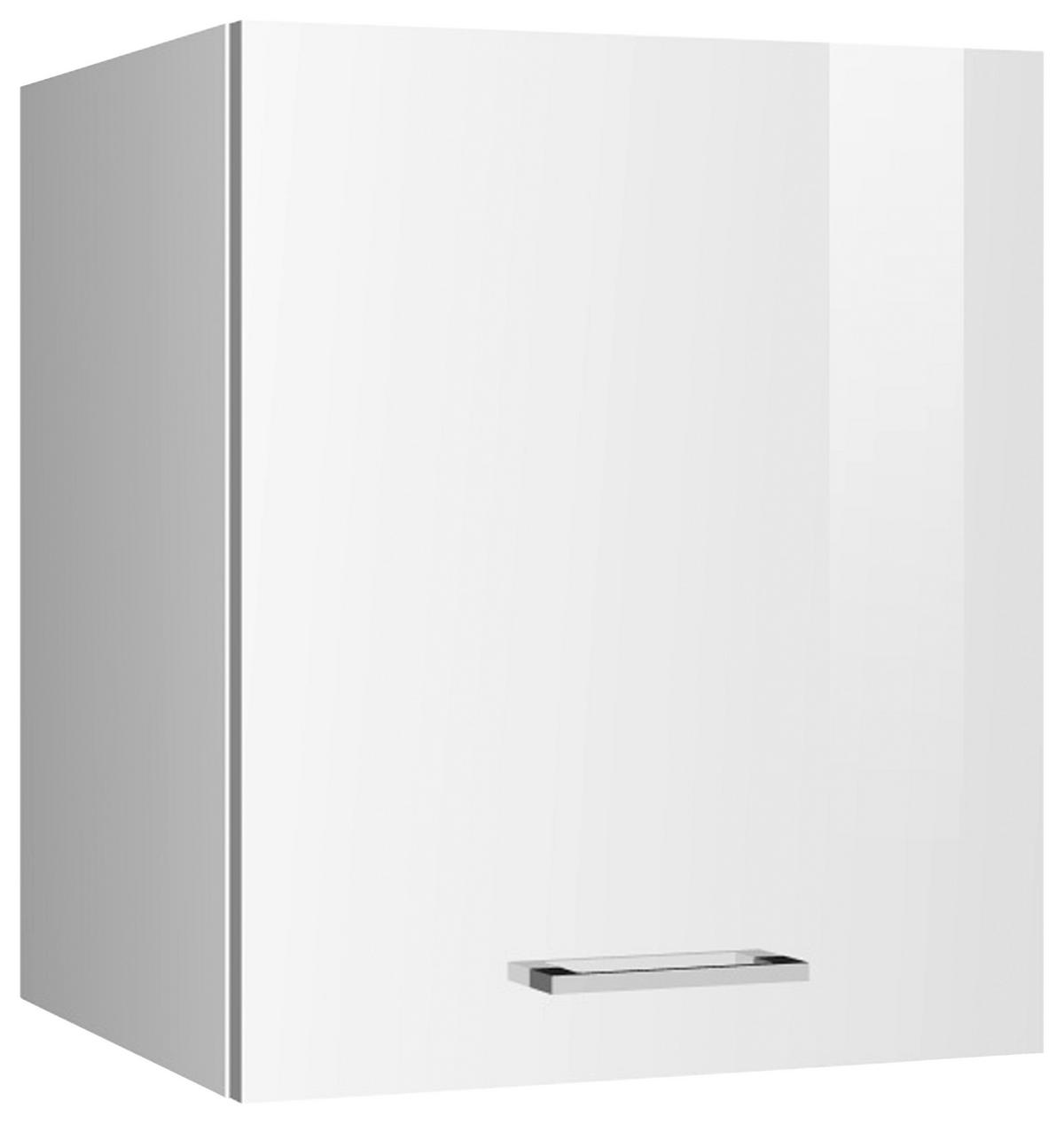 KÜCHENOBERSCHRANK 50/57/34 cm  in Weiß Hochglanz  - Weiß Hochglanz/Silberfarben, MODERN, Holzwerkstoff/Metall (50/57/34cm) - Held