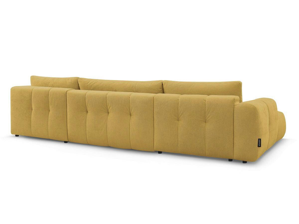 WOHNLANDSCHAFT  FUJI  Gelb Leinenoptik  - Gelb/Schwarz, MODERN, Kunststoff/Textil (160/377/204cm)