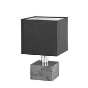 TISCHLEUCHTE - Chromfarben/Schwarz, Design, Textil/Stein (16/27/16cm)