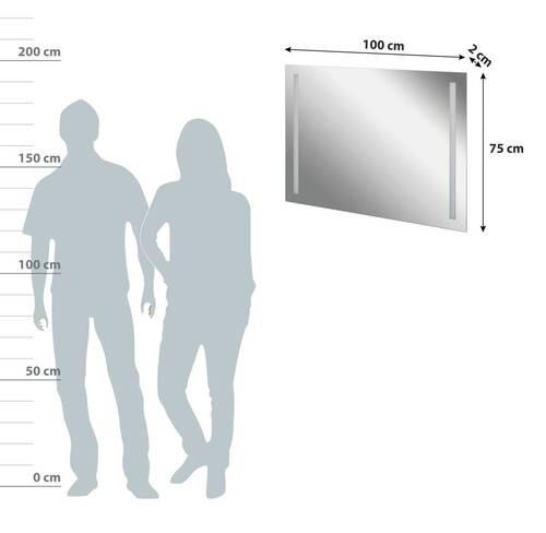 BADEZIMMERSPIEGEL 100/75/2 cm  - Basics, Glas (100/75/2cm) - MID.YOU