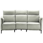 TRAPEZSOFA  in Mikrofaser Hellgrau  - Hellgrau/Schwarz, KONVENTIONELL, Textil/Metall (221/103/95cm) - Dieter Knoll