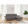 ECKSOFA ROCHELLE E in Flachgewebe Schlammfarben  251/164 cm  - Schlammfarben/Schwarz, KONVENTIONELL, Textil/Metall (251/164cm) - Sit & More