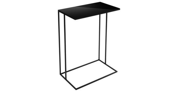 BEISTELLTISCH in Metall, Glas 50/30/68 cm  - Schwarz, Design, Glas/Metall (50/30/68cm) - Novel