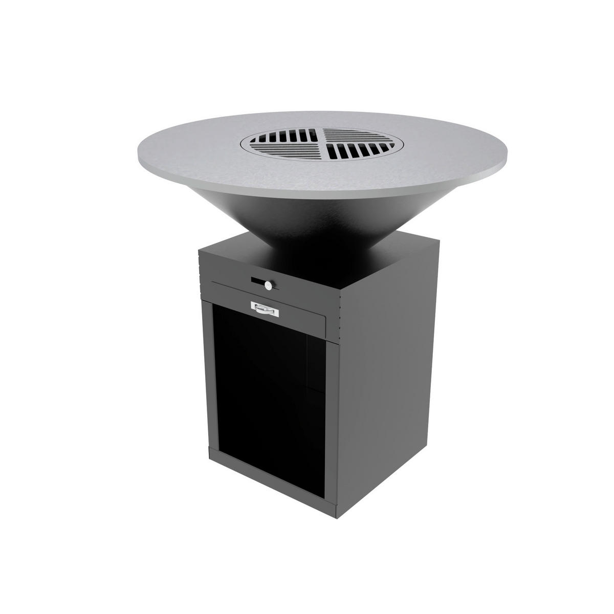 Roštilj na drv. ugljen CORTEN  crna  - crna, Trend, metal (100/100/100cm)