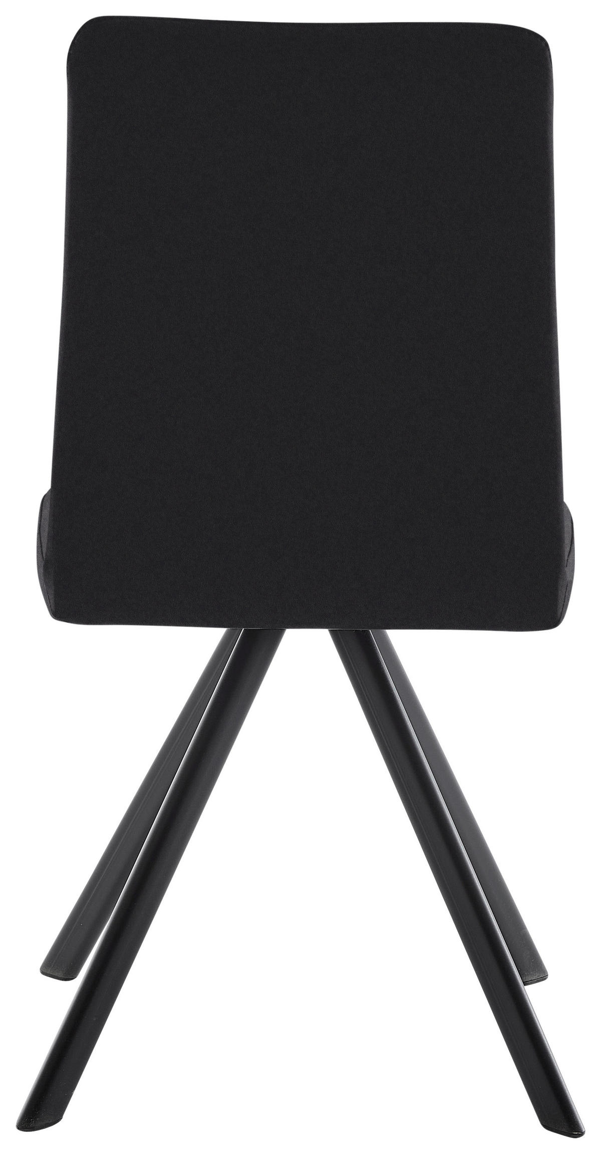 STUHL  in Eisen Lederlook, Mikrofaser Metall, Textil  - Schwarz, MODERN, Textil/Metall (47/92/60cm) - Cantus