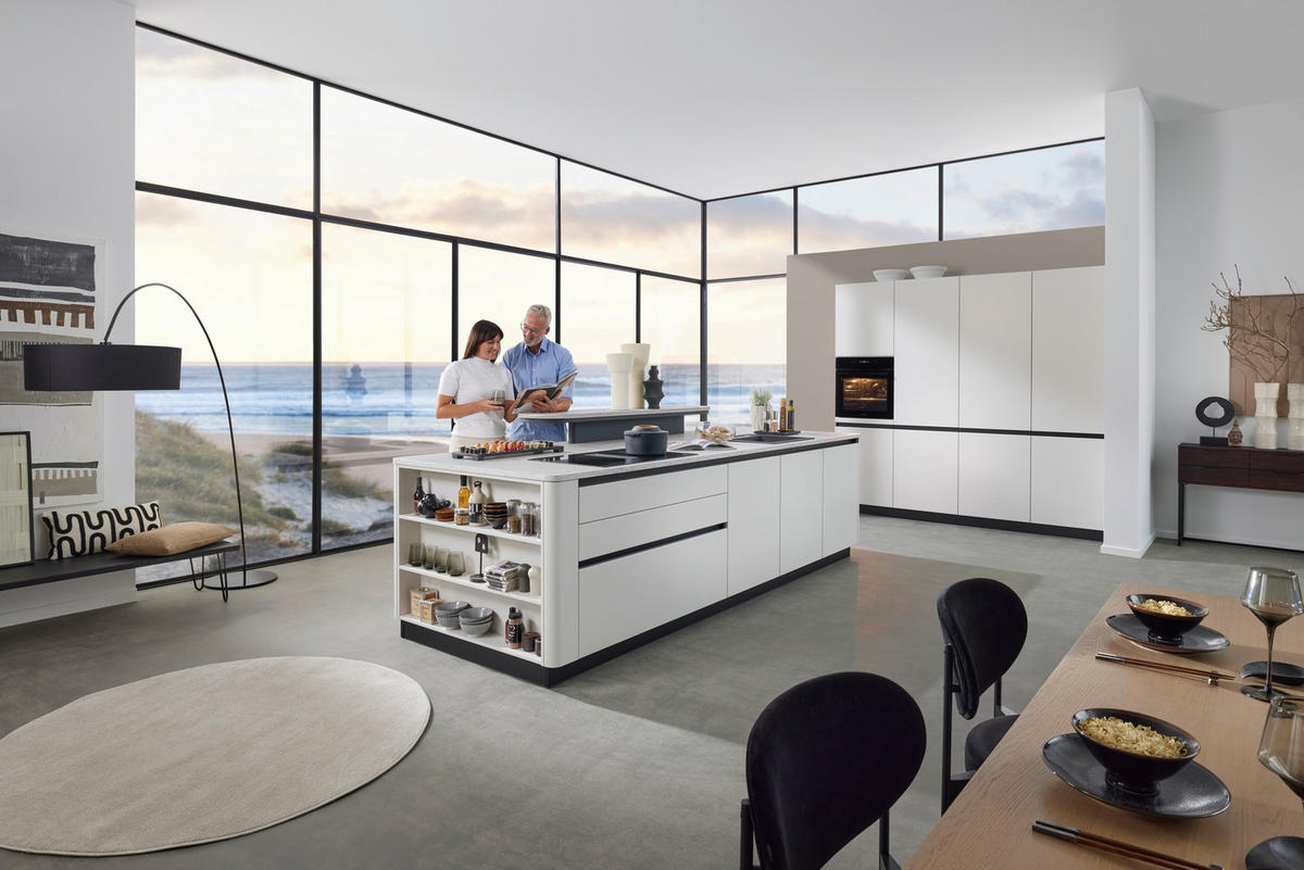 EINBAUKÜCHE   - Weiß, Design, Holzwerkstoff - Novel